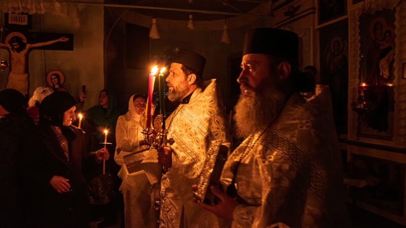 Пасхальная ночь в храме села Копчак
